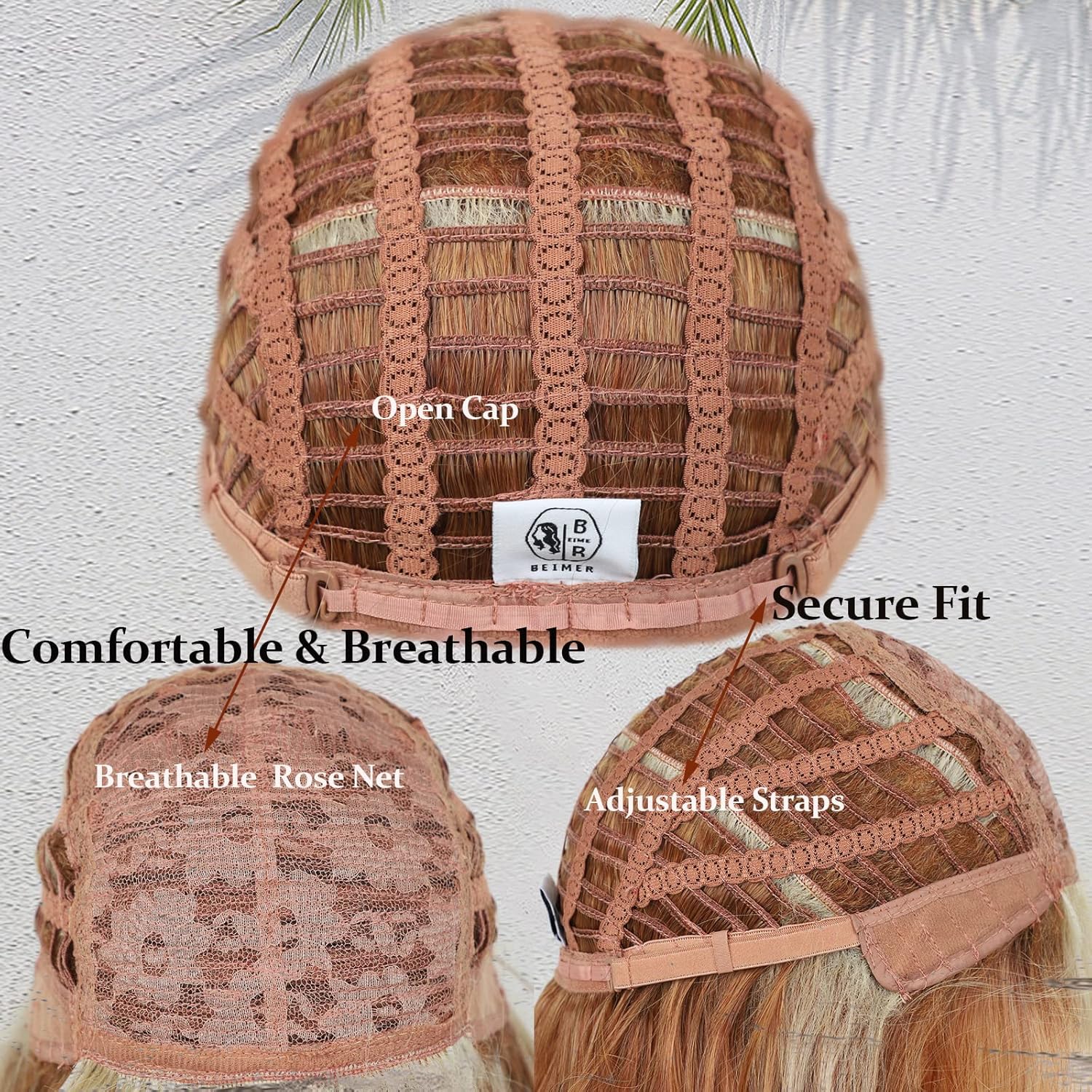 Beimer Pelucas cortas rubias Pixie Bob para mujeres blancas, peluca rubia fresa en capas, peluca recta hasta el hombro, peluca de repuesto de