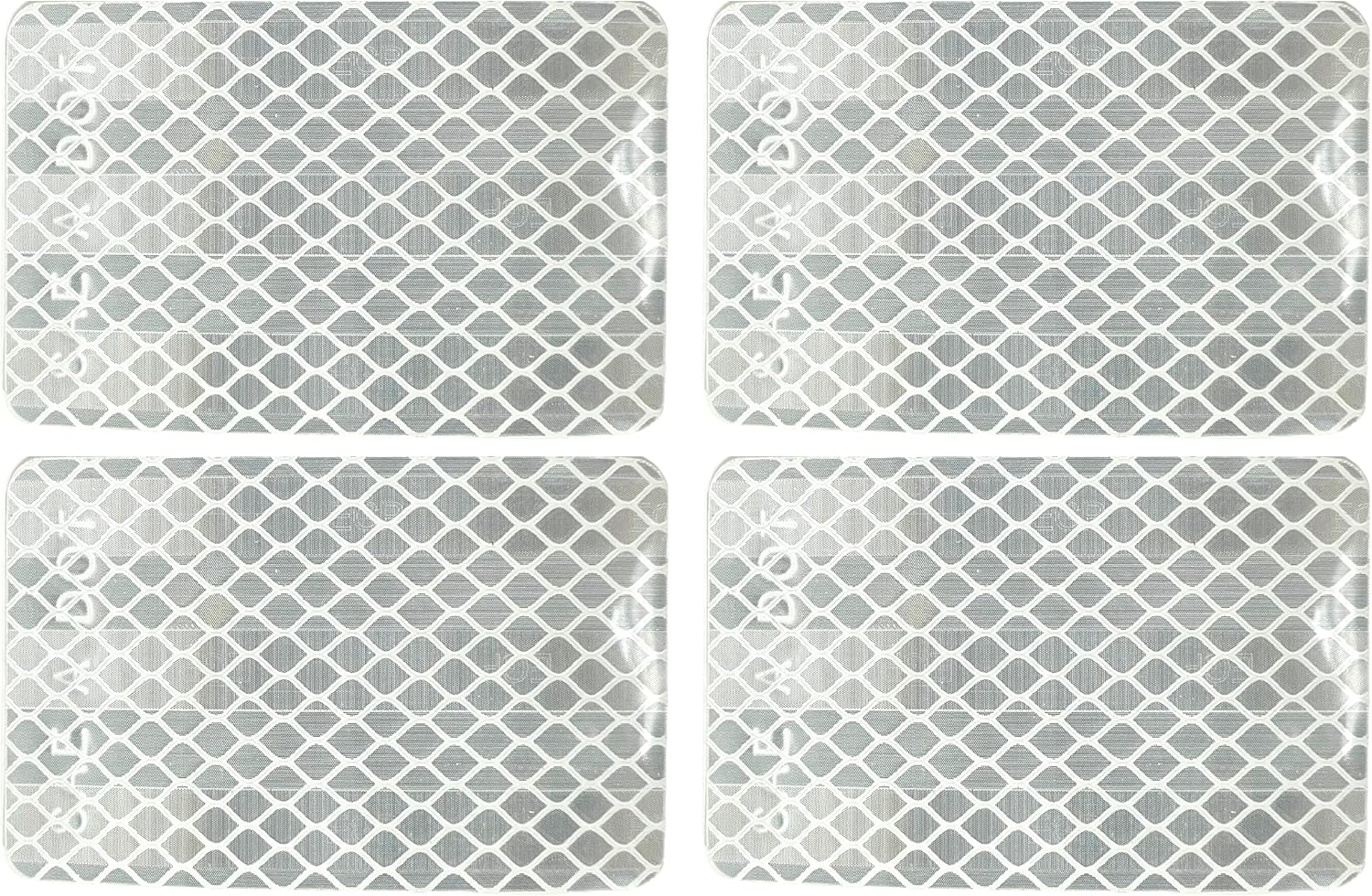 Reflector rectangular blanco de alta visibilidad reflectante de prisma adhesivo DOT-SAE, resistente a la intemperie, remolque, cámper, caravana,