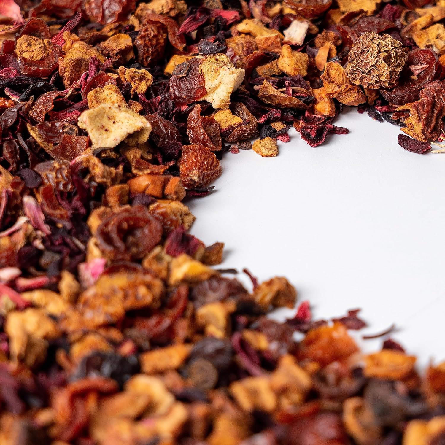 Taimei Teatime Té de hierbas de hojas sueltas de fresa y kiwi, mezclas de té de frutas sin cafeína de Alemania con ingredientes totalmente