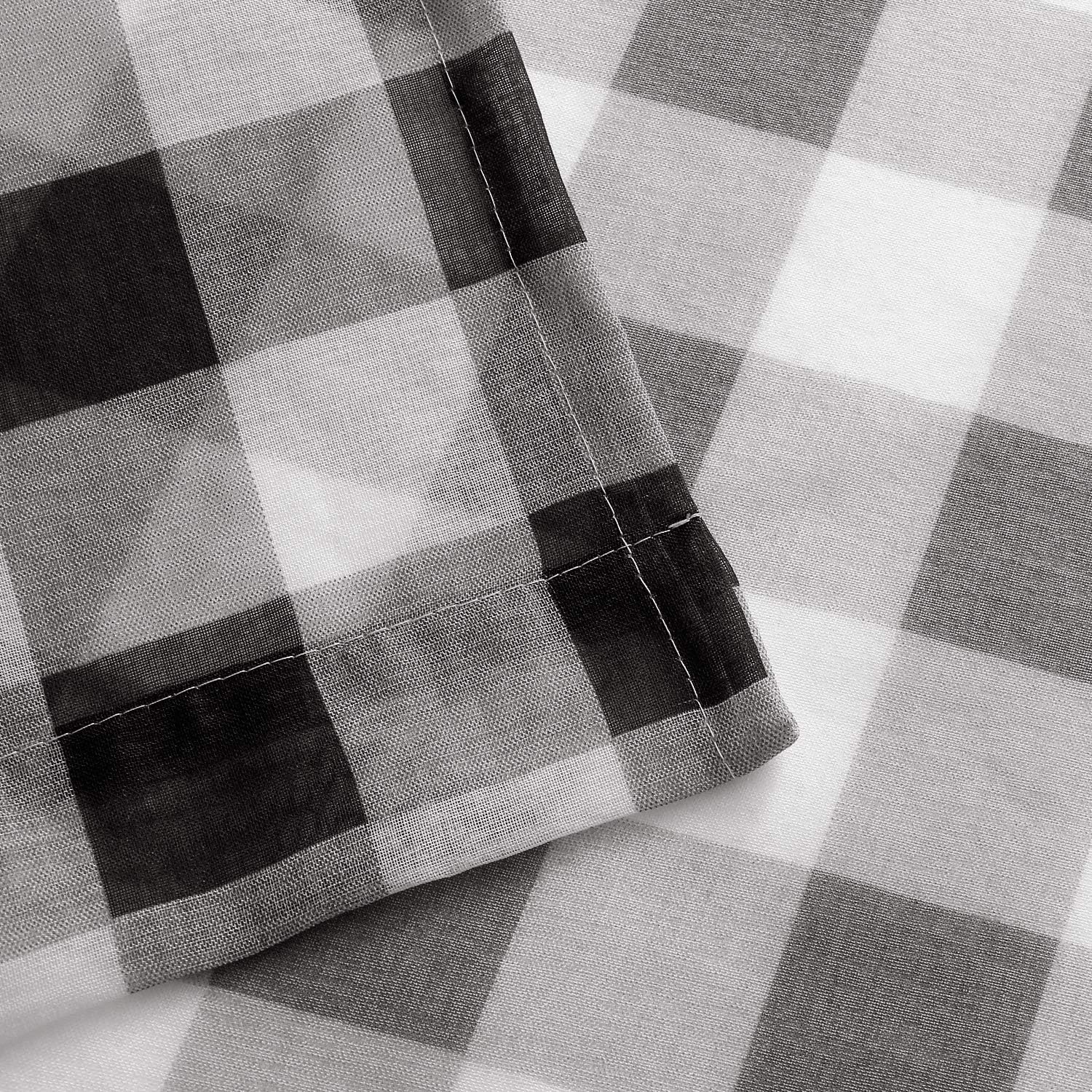 Hiasan – Cortinas transparentes con diseño a cuadros para sala de estar y dormitorio