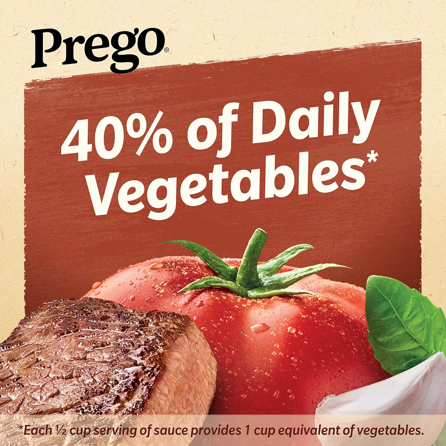 Prego Salsa italiana de pasta de tomate aromatizada con carne, tarro de 45 onzas