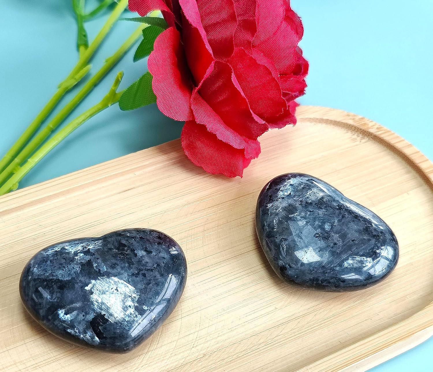 MAIBAOTA Corazón de cristal de 1.772 in, cristales curativos grandes, piedra de amor, piedra natural de reiki, regalos para mamá, día de la madre,