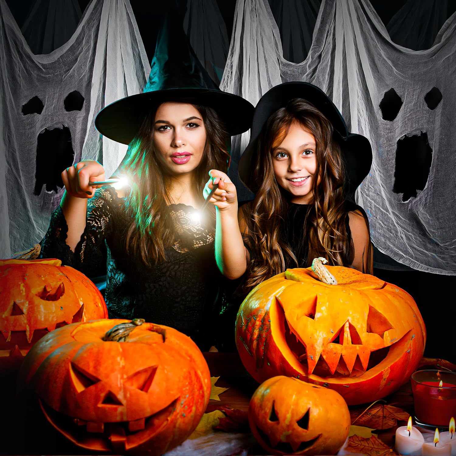 Paño espeluznante para decoración de Halloween, 36 x 360 pulgadas, paño de queso blanqueado absorbente para decoración de eventos, también para