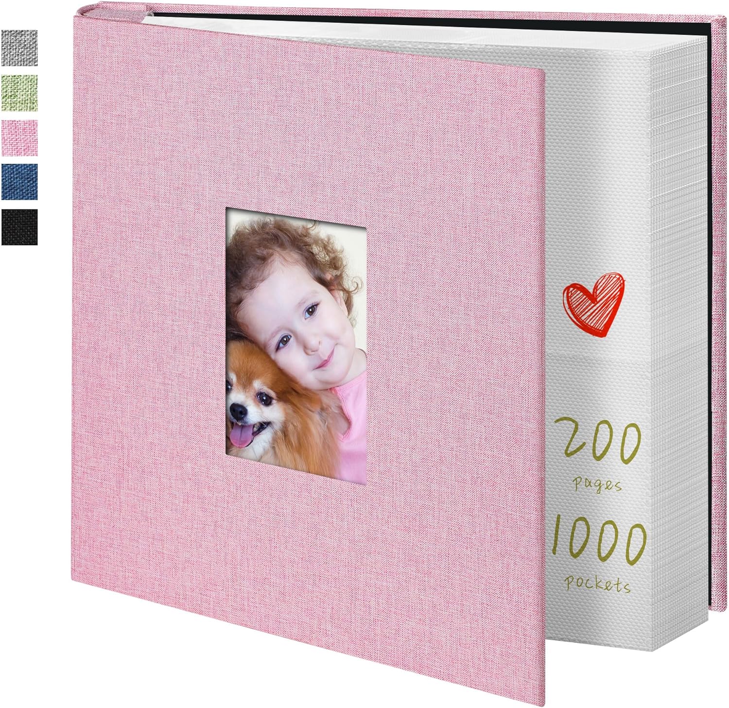 Álbum de fotos de 4 x 6 pulgadas, 100 bolsillos, álbumes de fotos con cubierta de lino, álbumes de fotos para familia, boda, bebé, libro de fotos