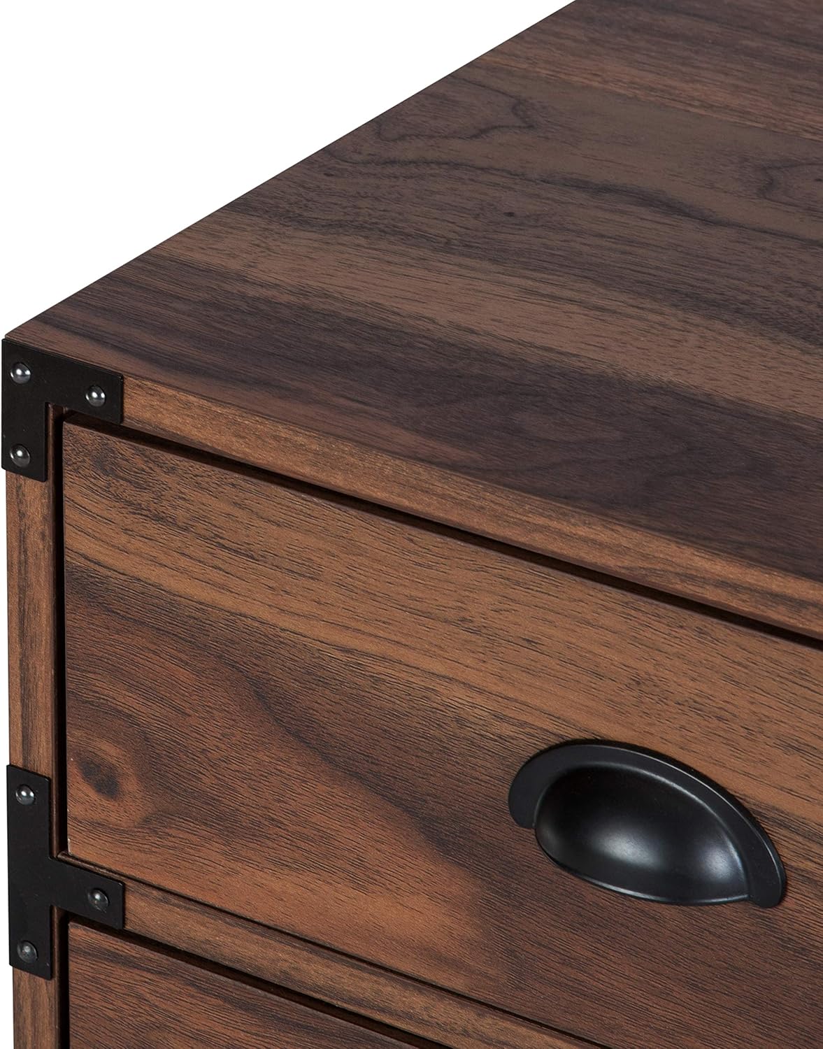 Carabelle Archivo vertical móvil, gabinete de madera de 3 cajones para la oficina en casa, nogal