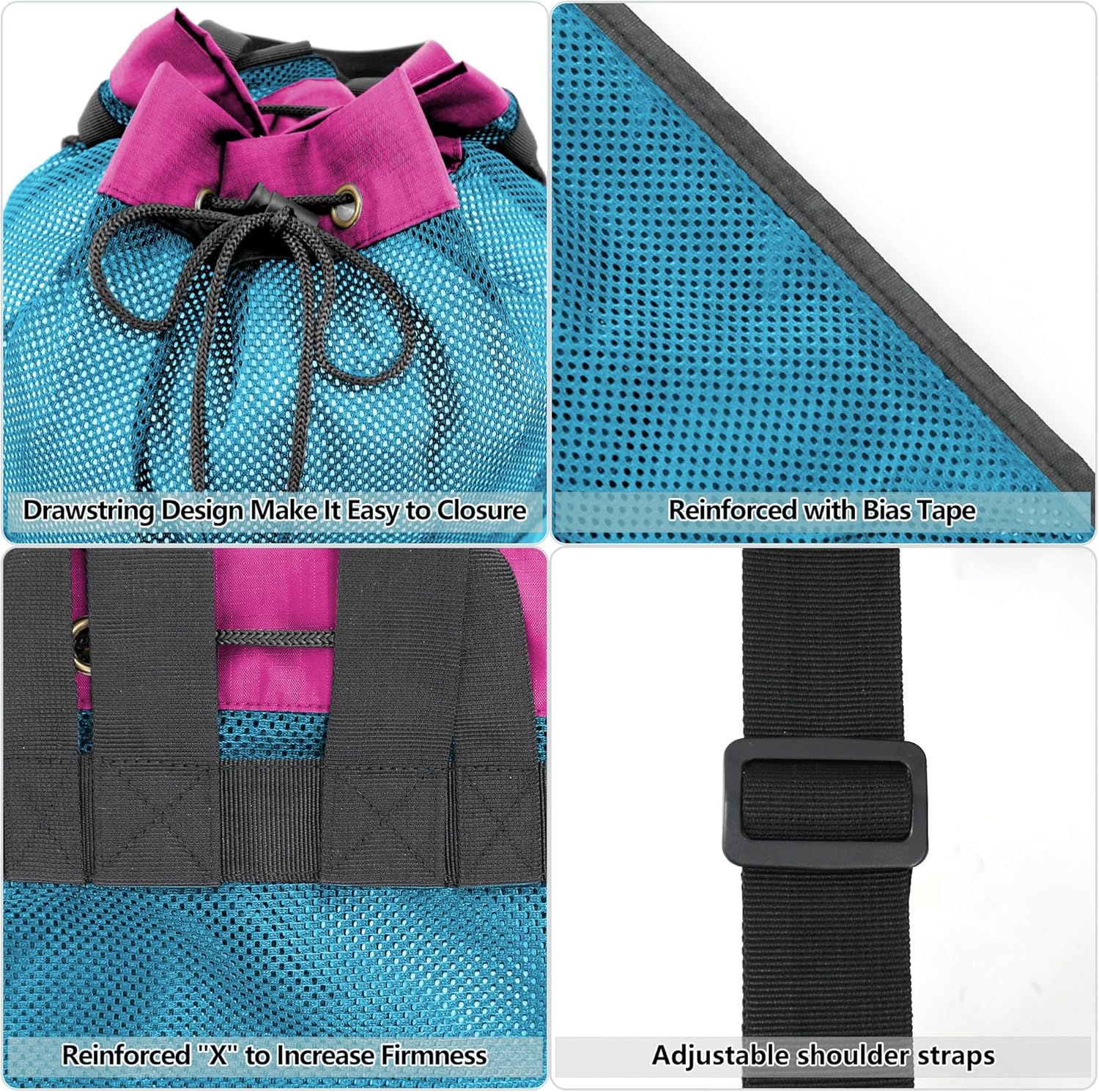 BeeGreen Bolsas de gimnasio para hombres y mujeres, mochila de malla con cordón para natación, deportes y natación, bolsa deportiva con cordón,