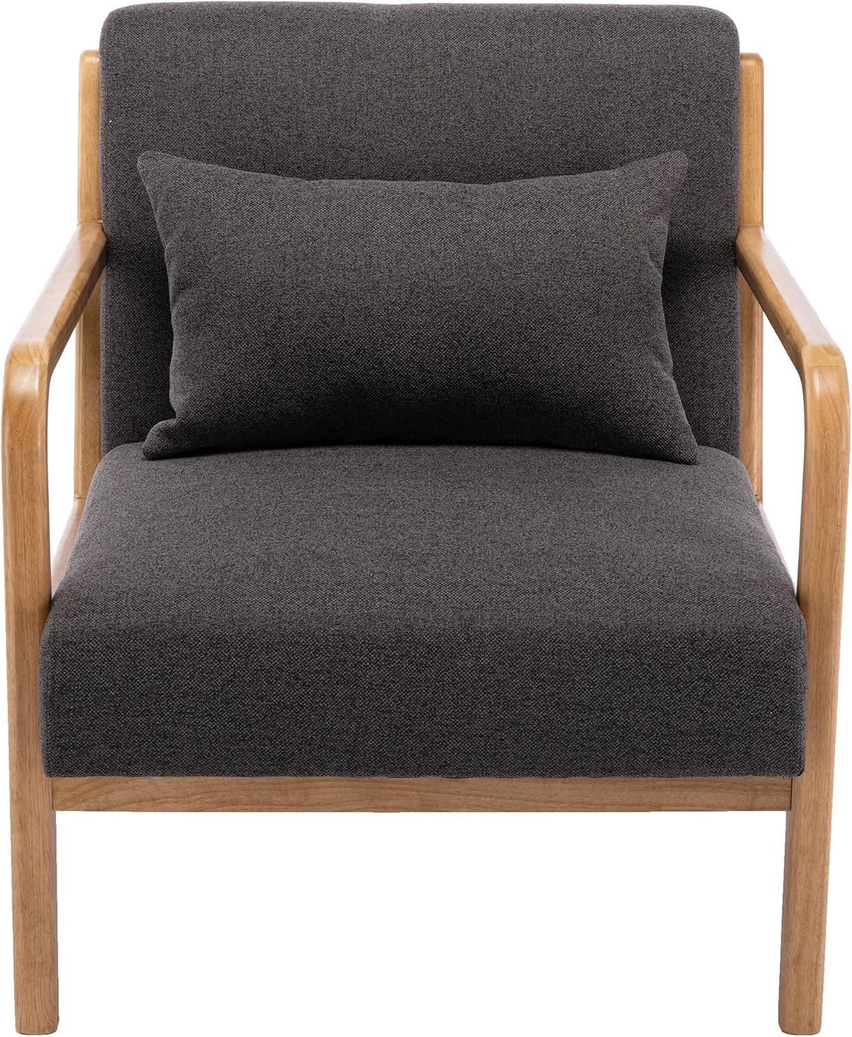 chairus Silla decorativa Mid-Century moderna, de tela de lino, cómoda silla tapizada para dormitorio, dormitorio, sala de lectura, recepción con