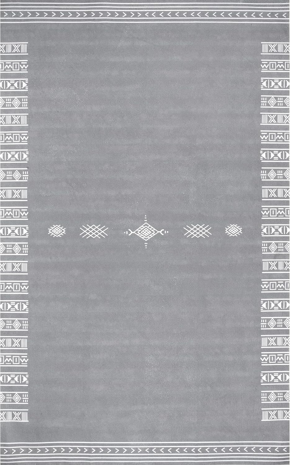 nuLOOM Arina – Alfombra tribal simple, lavable a máquina, 5 x 8 pulgadas, color gris