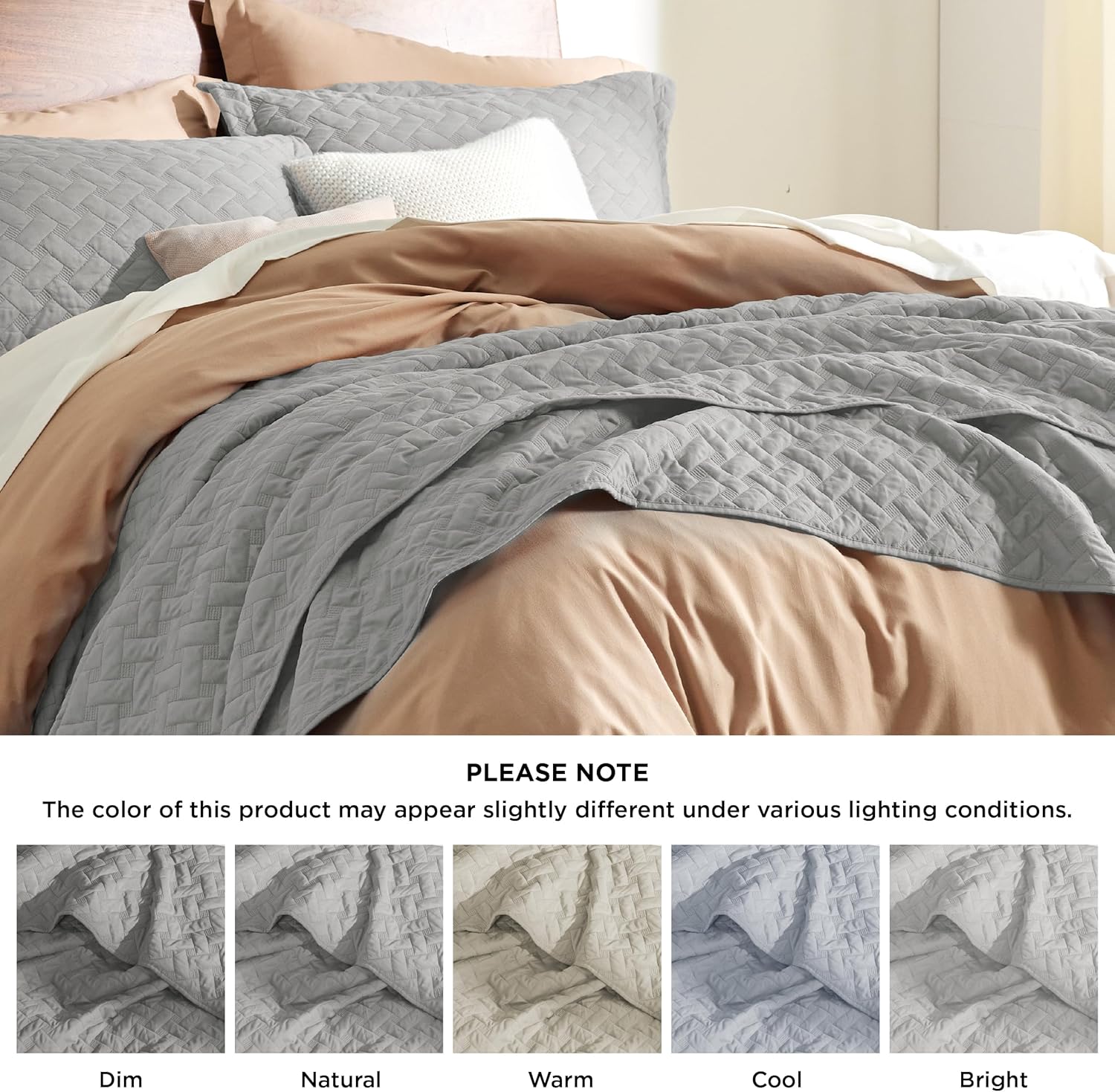 Bedsure – Juego de edredón de tejido liso tipo cesta G0 90×96 US
