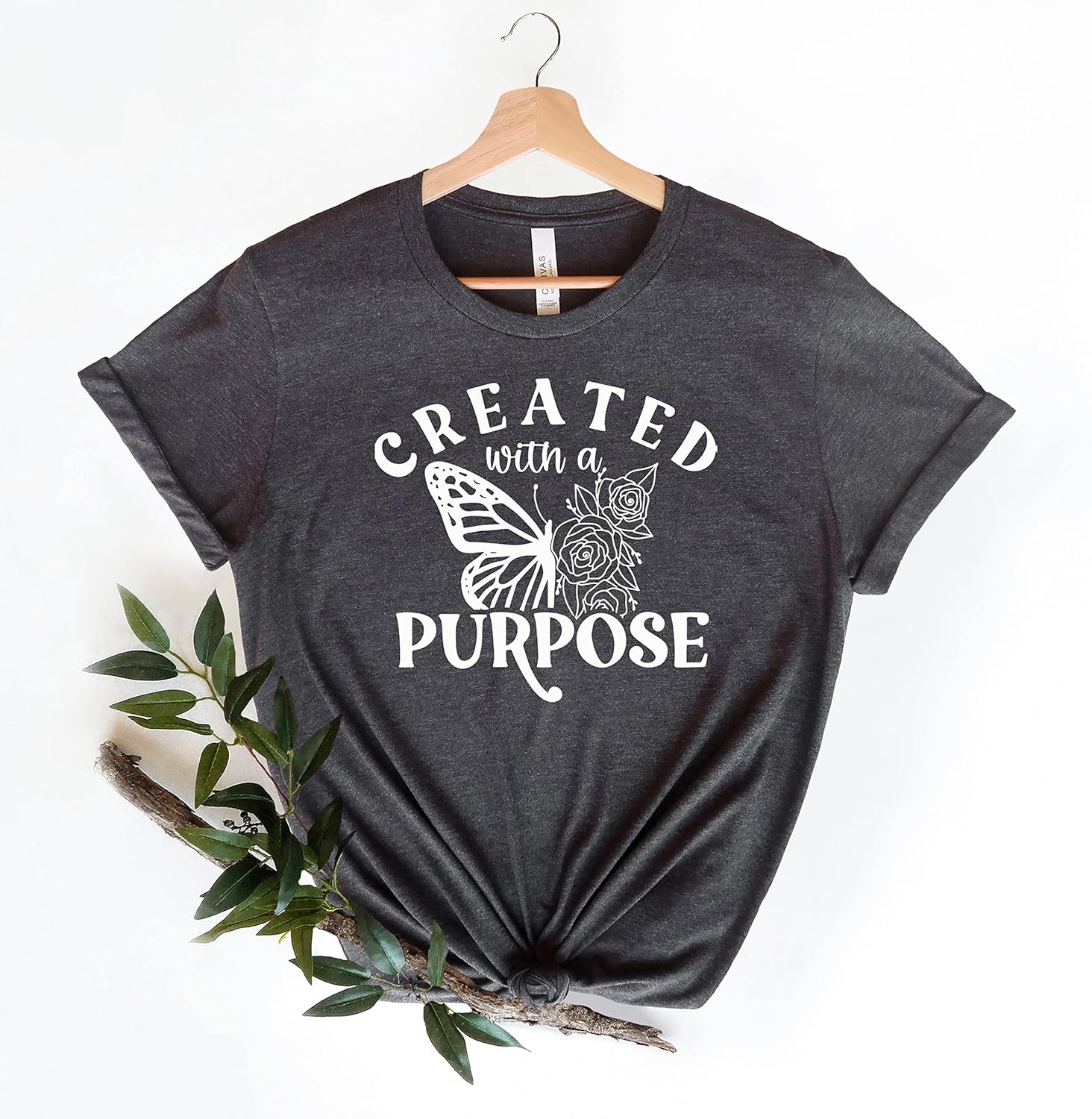 Created with A Purpose, Faith Shirt, Christian shirt, Spiritual personalized gift, Scripture Shirts For Women, Be Kind Graphic Tee