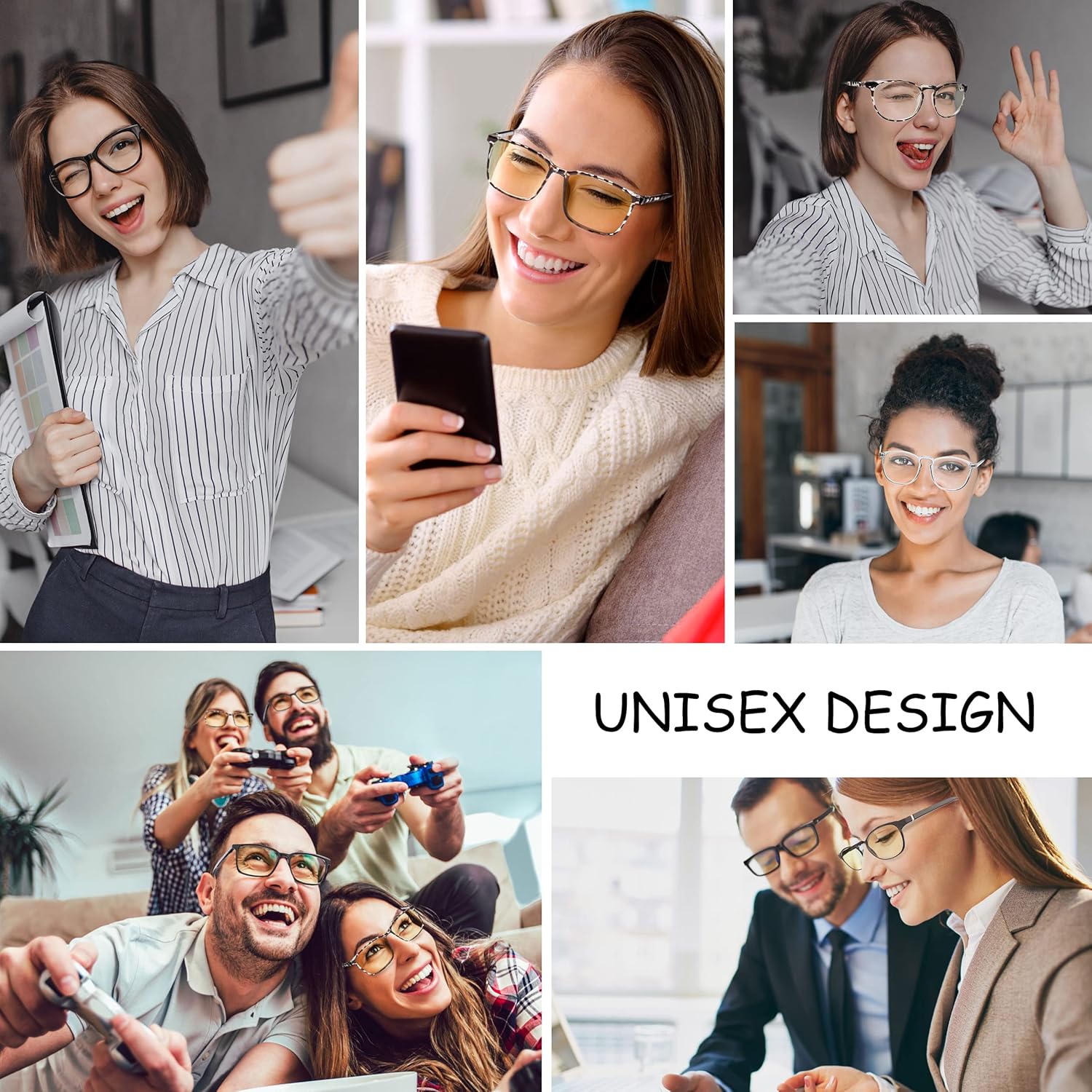 Gafas de bloqueo de luz azul para televisión, teléfono, computadora, pantalla de juegos para hombres y mujeres, marco TR90, anti fatiga ocular UV,