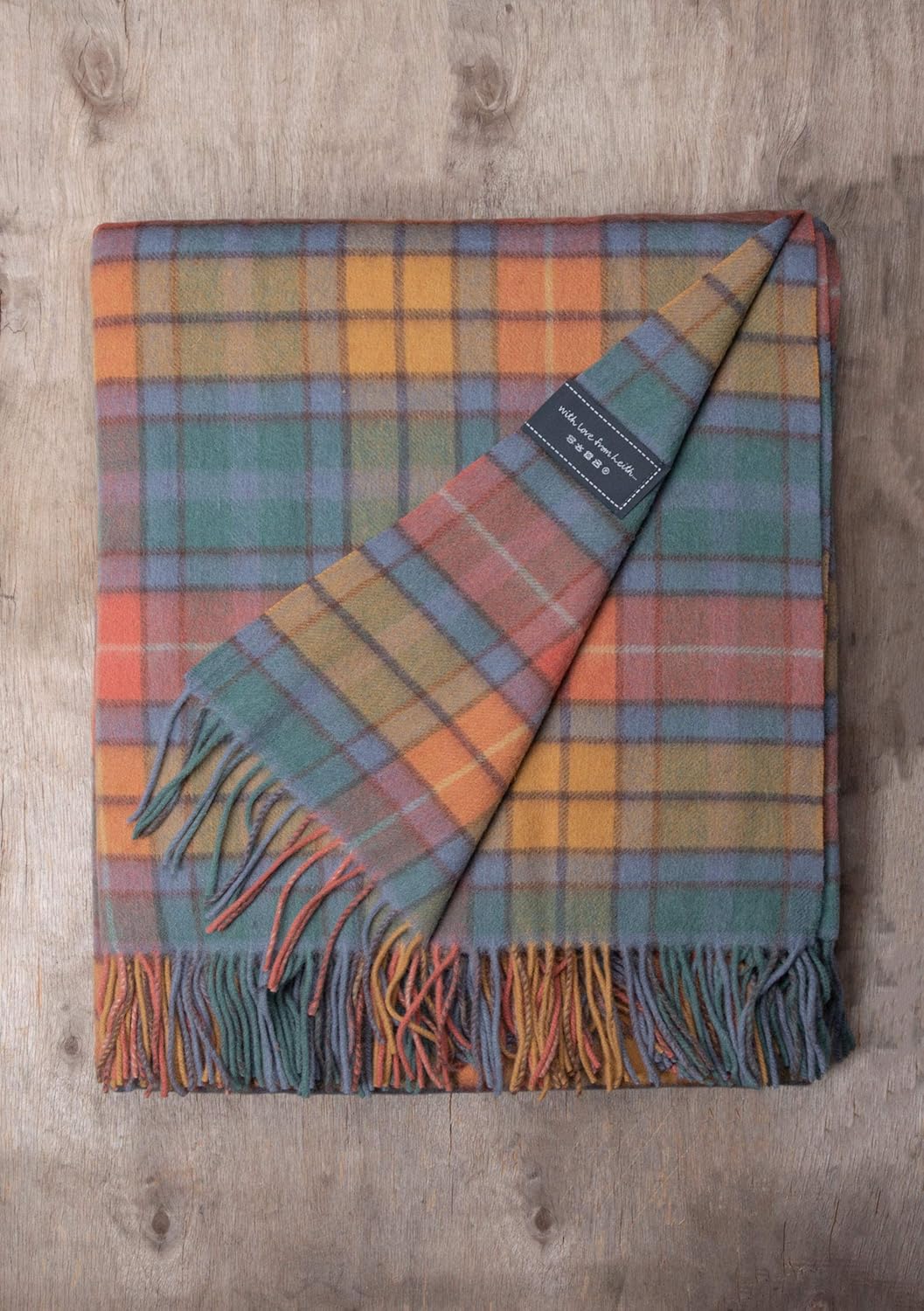 The Tartan Blanket Co. Manta de lana de cordero Buchanan Antique Tartan (59″ x 79″)
