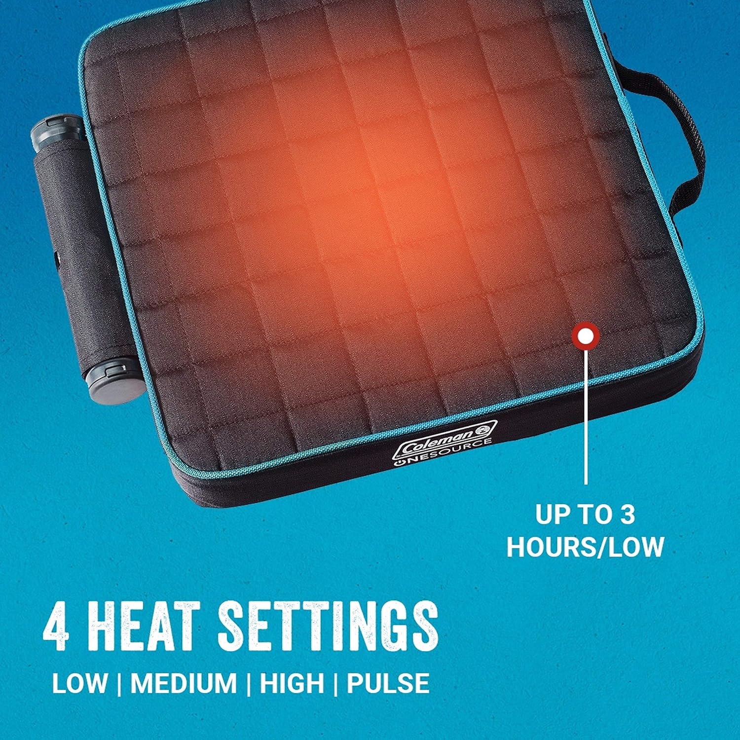 Coleman OneSource – Asientos térmicos recargables, silla de campamento con calefacción, almohadilla para silla y asiento de estadio para descansar