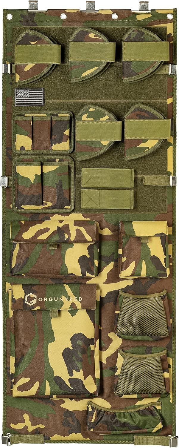 Organizador de puerta seguro para armas  Organizador de panel de puerta seguro para armas con soporte extraíble para pistola  Almacenamiento de