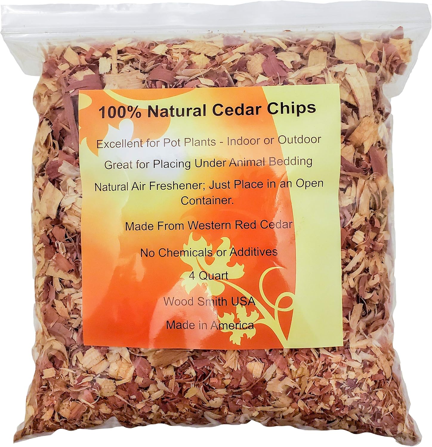 Virutas de cedro 100% naturales  Mantillo  Ideal para plantas en macetas al aire libre o interior  Ropa de cama para perros (16 cuartos de galón)