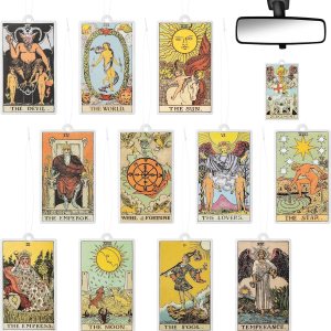 12 unidades de ambientador de aire para automóvil, tarjetas de tarot colgantes, tarjetas perfumadas de rebanada de fragancia, lindo ambientador de 12 unidades de ambientador de aire para automóvil, tarjetas de tarot colgantes, tarjetas perfumadas de rebanada de fragancia, lindo ambientador de
