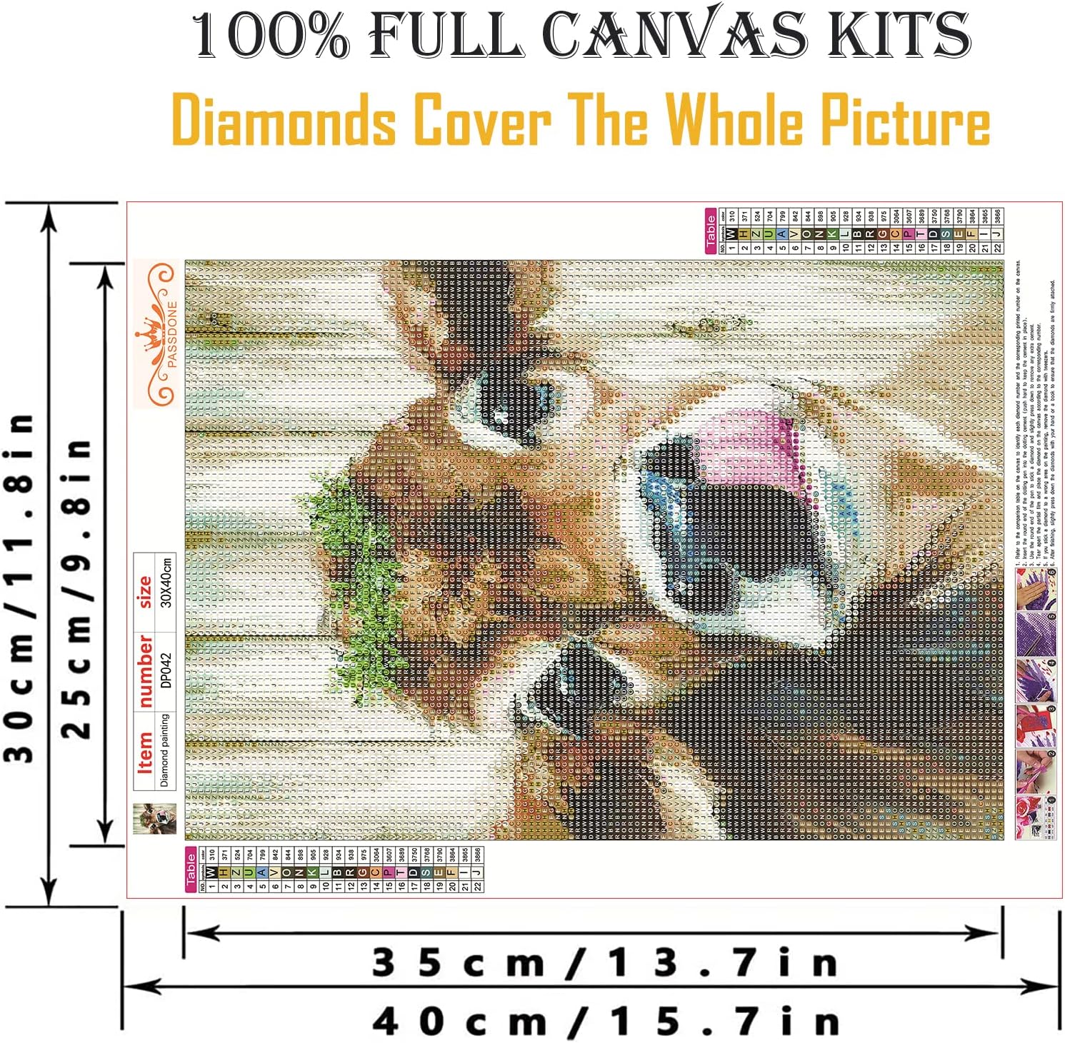 PASSDONE Arte de diamante de vaca colorido DIY 5D vaca diamante kits de pintura para adultos pintura de diamante vaca taladro completo arte arte por