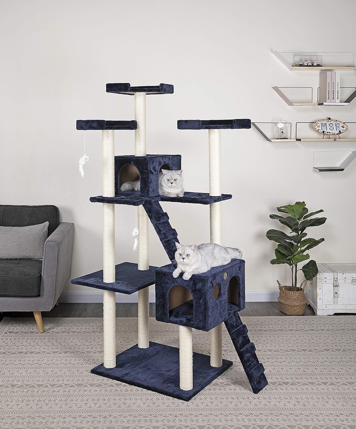 árbol para gato de GO Pet Club (72pulgadas), Azul