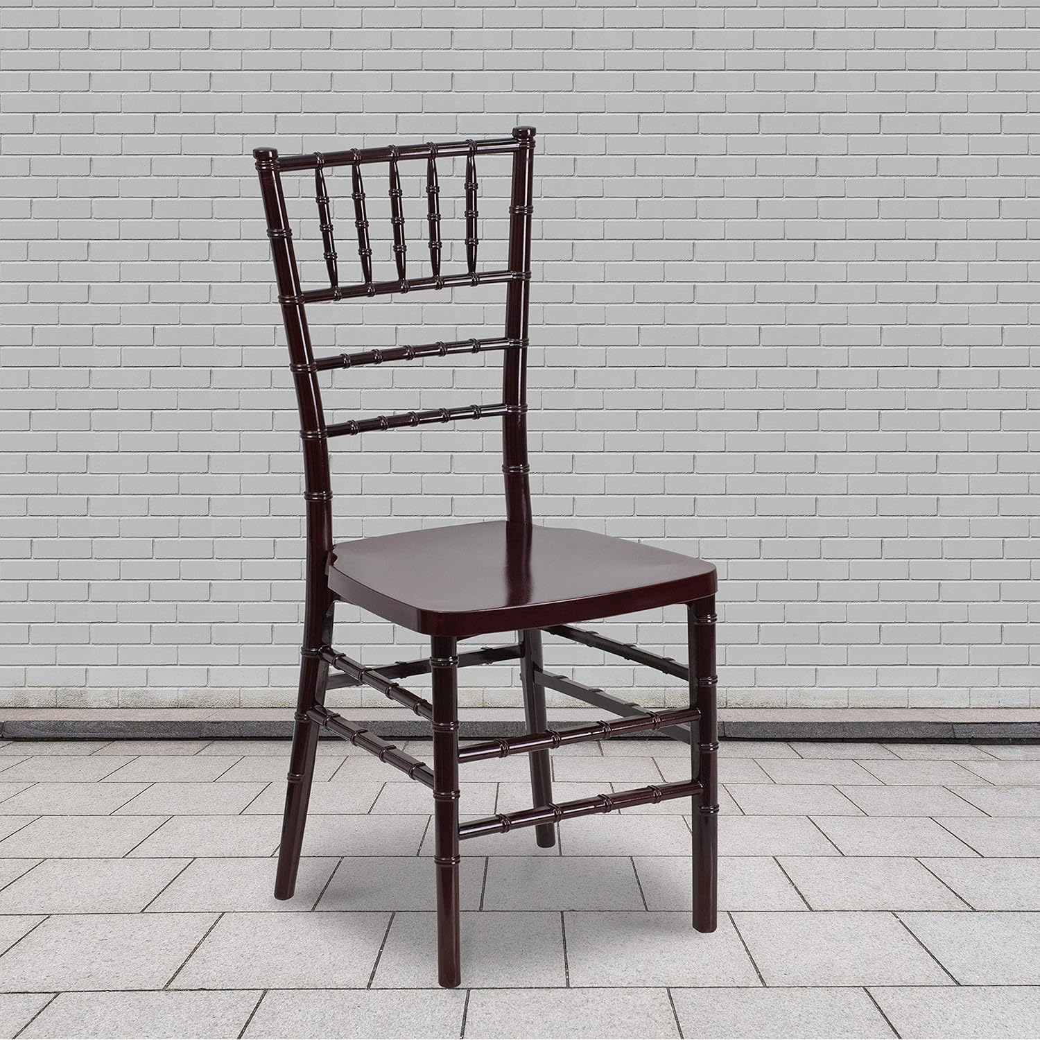 Flash Furniture HERCULES PREMIUM Series Silla apilable de resina de caoba Chiavari