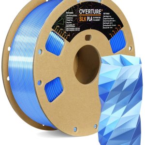 OVERTURE Filamento PLA de seda de doble color de 0.069 pulgadas, filamento de impresora 3D brillante sin obstrucciones, carrete de 2.2 libras, OVERTURE Filamento PLA de seda de doble color de 0.069 pulgadas, filamento de impresora 3D brillante sin obstrucciones, carrete de 2.2 libras,