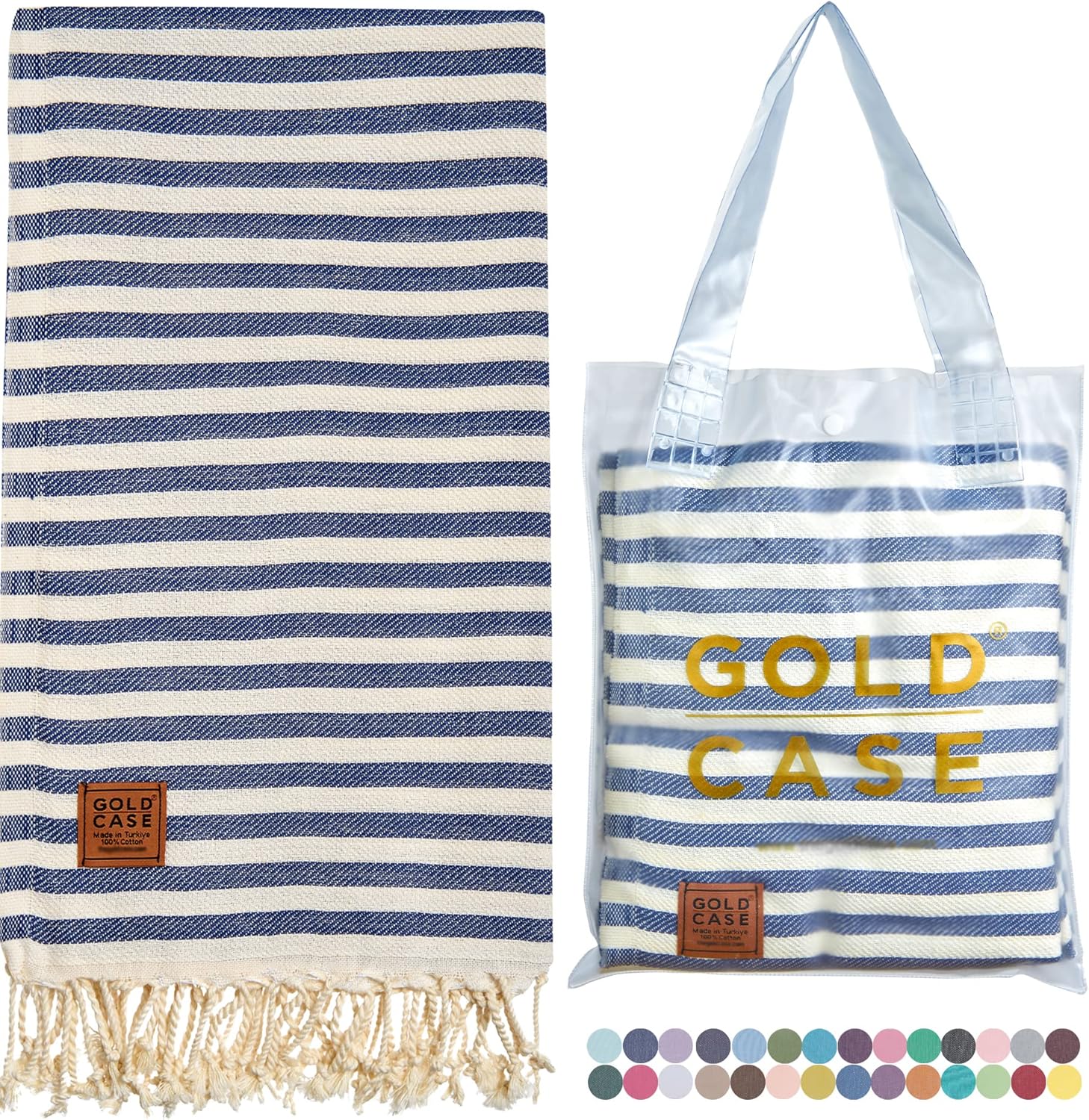 GOLD CASE – Toalla turca de playa pestemal XXL 100% algodón, multiuso, de secado rápido, práctica para baño, yoga, piscina, gimnasio, manta, etc. 39
