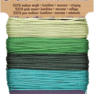The Beadsmith S-Lon #18 – Cordón de nailon Evergreen Mix – Cordón Tex210, 0.197 in de diámetro, 10 yardas de cada color – Ideal para atar cuentas de The Beadsmith S-Lon #18 – Cordón de nailon Evergreen Mix – Cordón Tex210, 0.197 in de diámetro, 10 yardas de cada color – Ideal para atar cuentas de