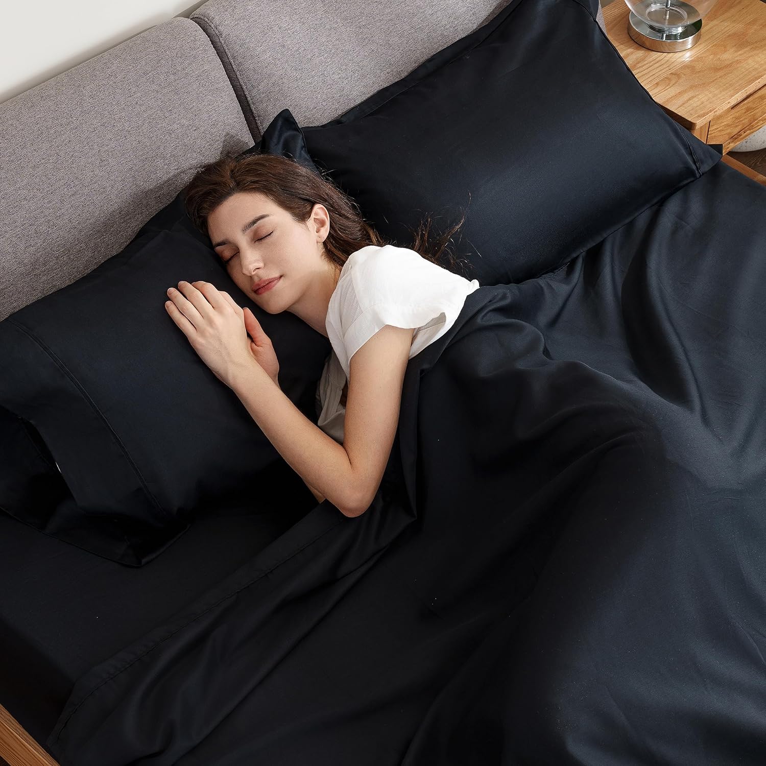 Berkshire Blanket Juego de sábanas de 3 piezas de 100 % algodón para tamaño individual, juego de ropa de cama de tejido percal de lujo con bolsillos