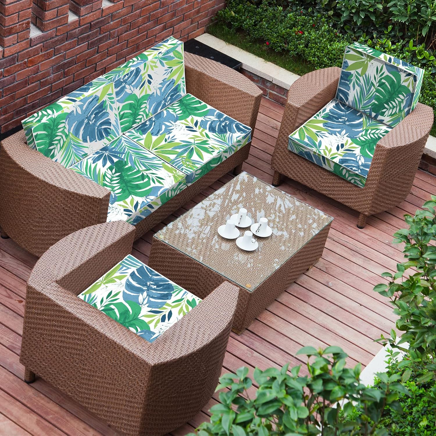 DYTXIII Fundas de cojín de patio de 20 x 20 x 4 pulgadas, fundas de asiento para sillas de exterior solo con cremallera, fundas de cojín resistentes