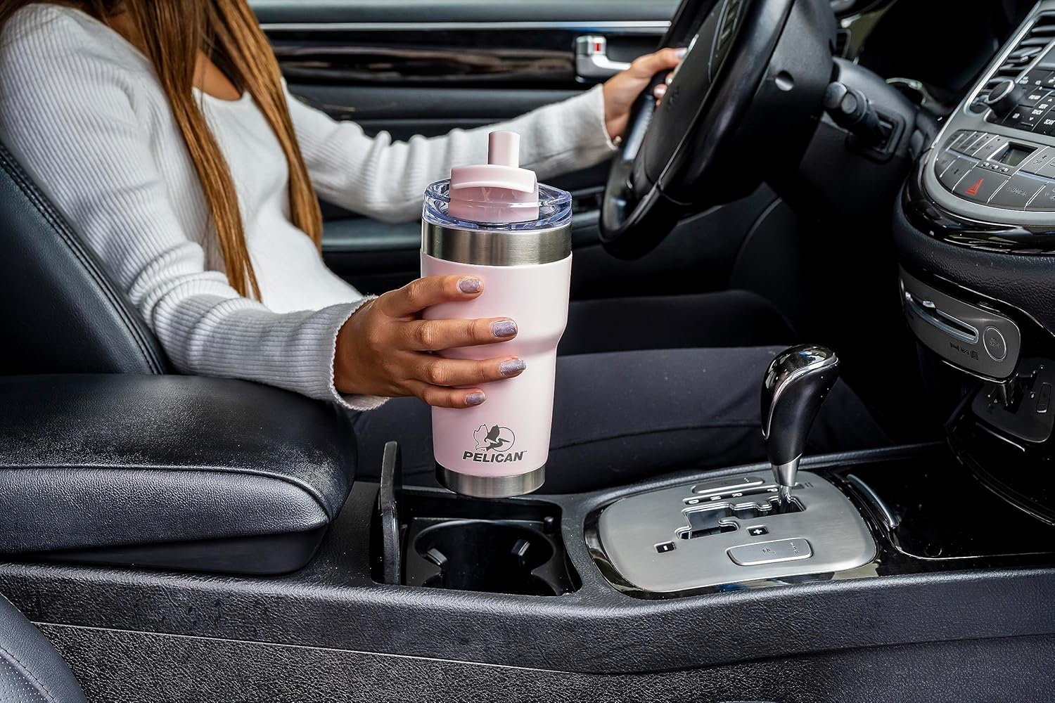 Pelican Hydration Pelican Traveler – Vaso aislado al vacío de 22 onzas, de acero inoxidable, doble pared, con tapa doble, taza de café aislada con