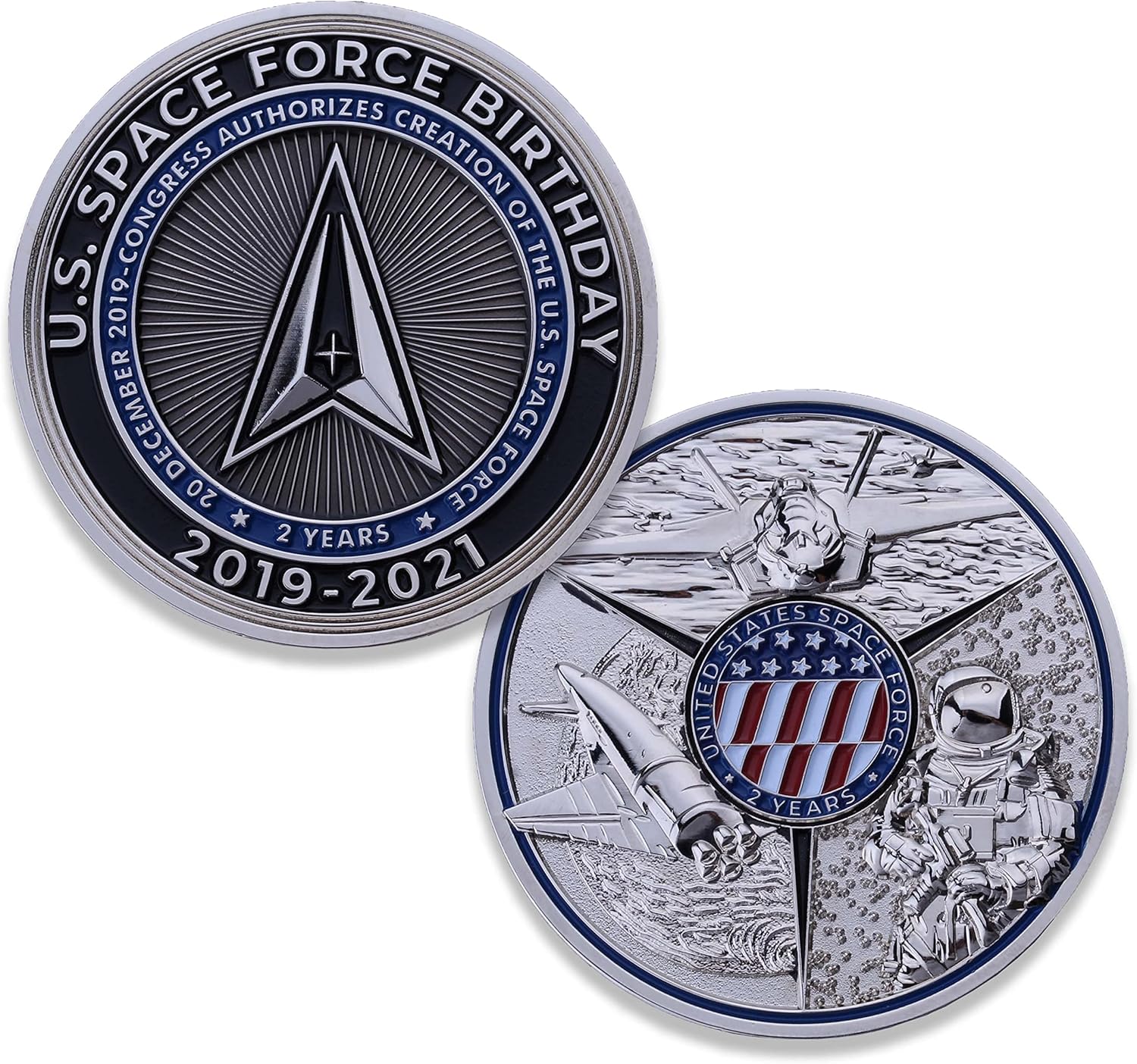 Moneda de desafío de bola de cumpleaños de la Fuerza Espacial 2021! Diseñada para veteranos militares, producto oficial de la Fuerza Espacial