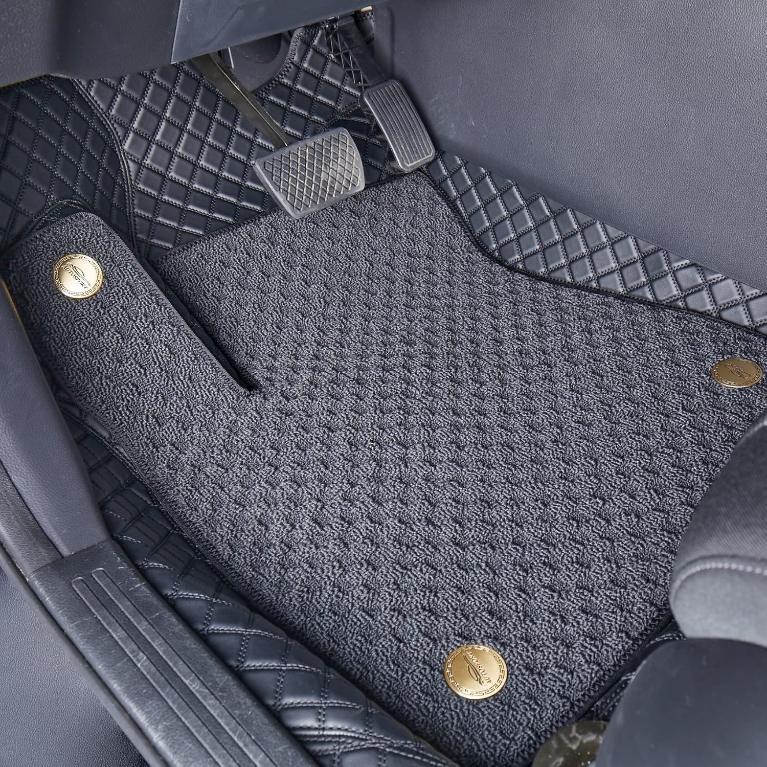 EKR Juego completo de alfombrillas de automóvil de ajuste personalizado para Honda CRV 2023 2024 – Manta de cuero sintético Plus (negro)
