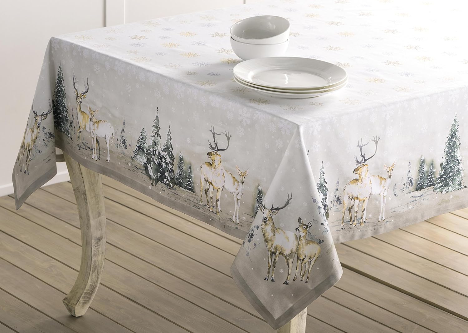 Maison d’ Hermine Mantel 100% algodón para mesas de cocina, comedor, fiestas, bodas, Acción de GraciasNavidad (Rectángulo, 60 x120 pulgadas),