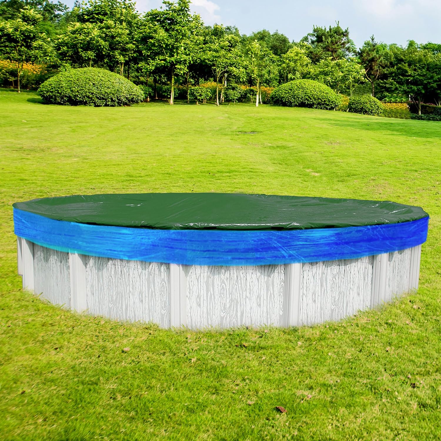 Cubierta de invierno de 1050 pies para piscinas sobre el suelo, cubierta de sello para piscinas sobre el suelo, cubierta transparente para una
