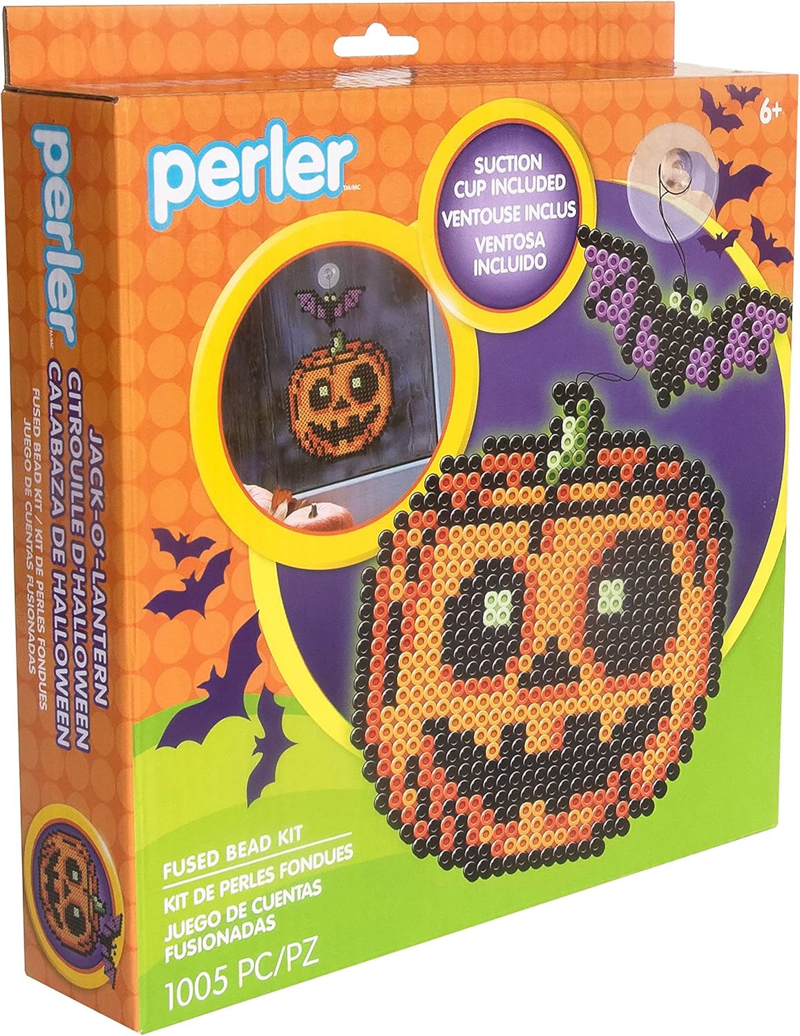 Perler Jack-O’-Lantern and Bat – Kit de cuentas fusibles, multicolor, 1006 piezas
