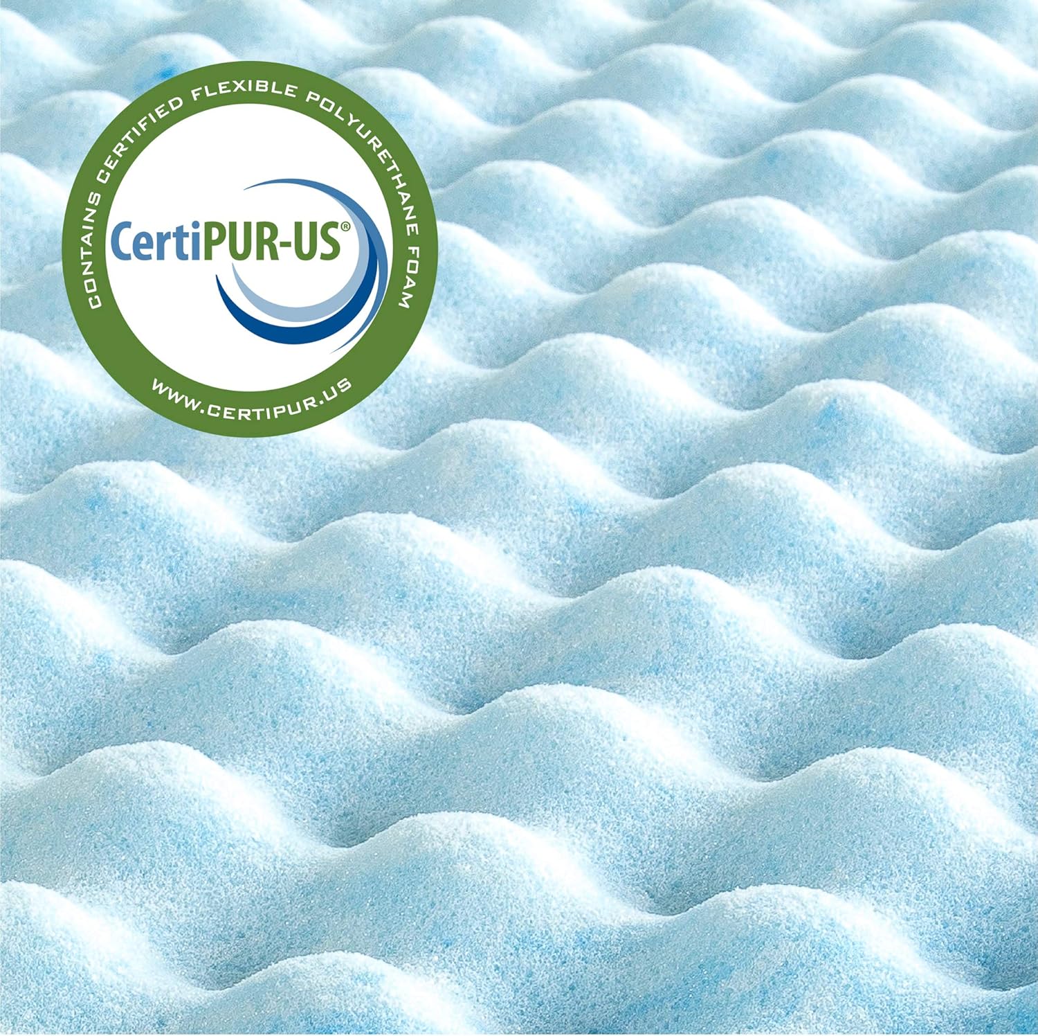 ZINUS Cubrecolchón de espuma viscoelástica de gel en espiral de 1.5234 pulgadas, diseño de flujo de aire refrescante, certificado CertiPUR-US (1.5