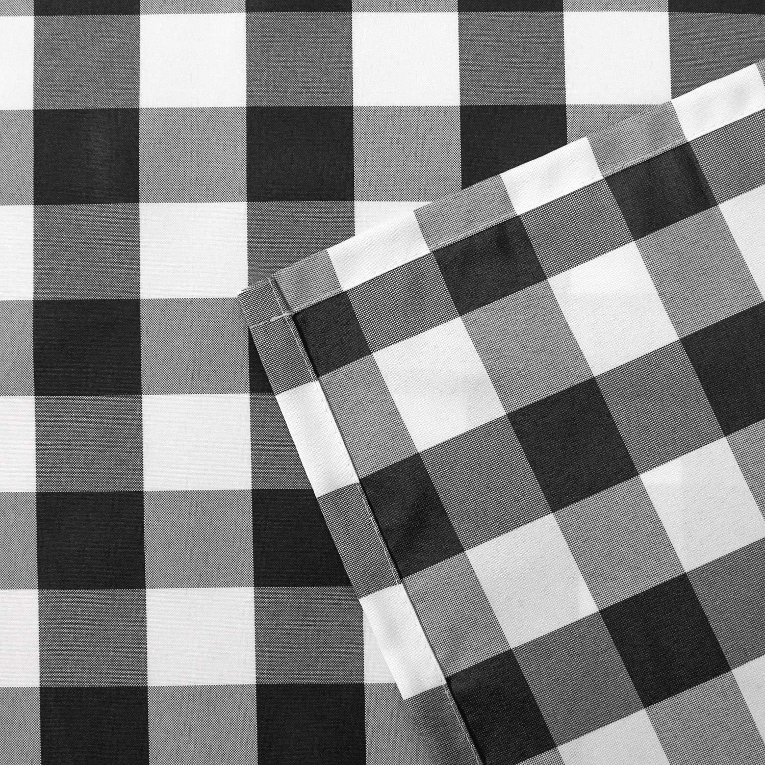Hiasan Buffalo – Cortinas semitransparentes para filtrar la luz con bolsillo para barra, cortinas de globo para cocinagranja, blanco y negro, 42 x