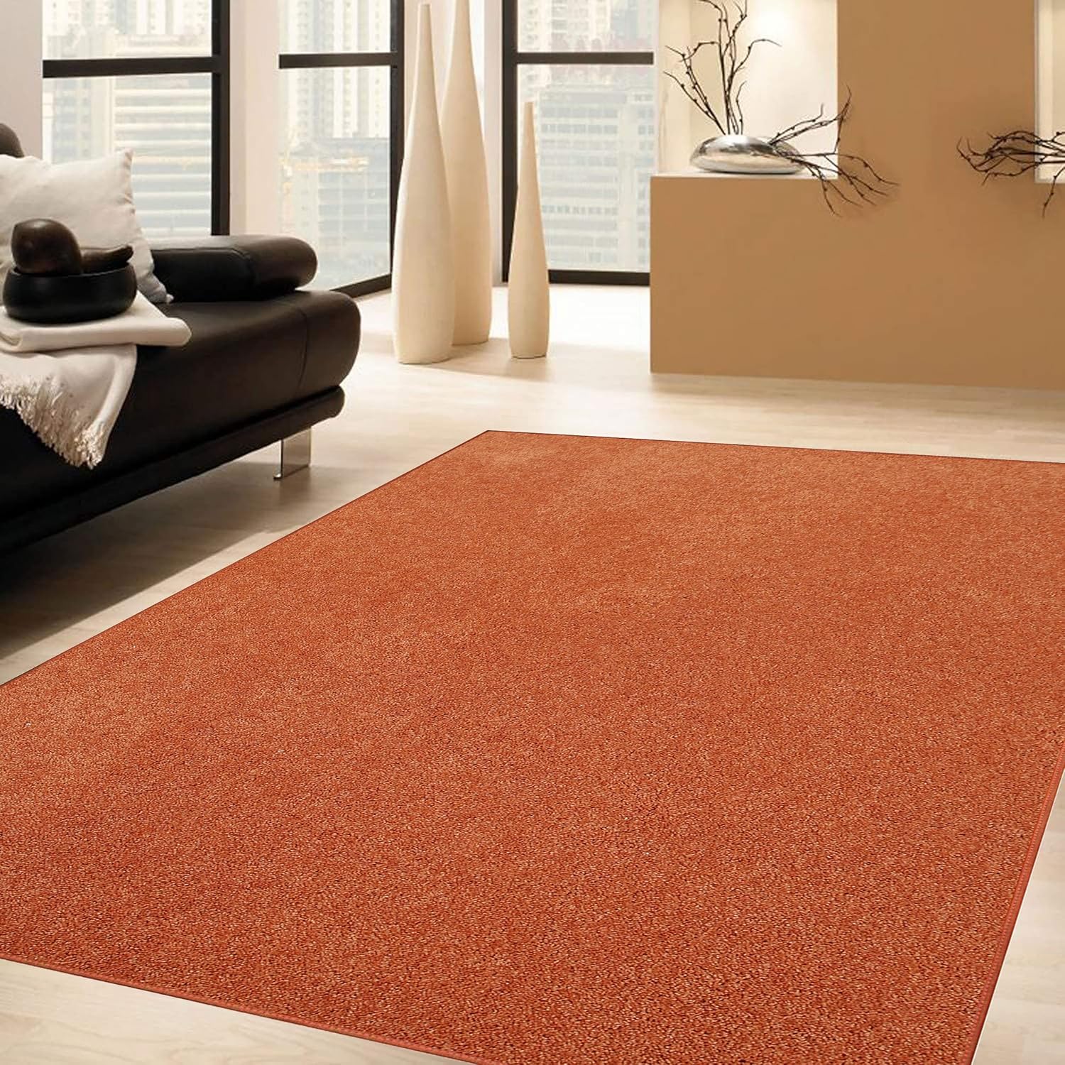 Bright House Alfombra de color sólido Naranja – 2′ x 3′ A-DC4