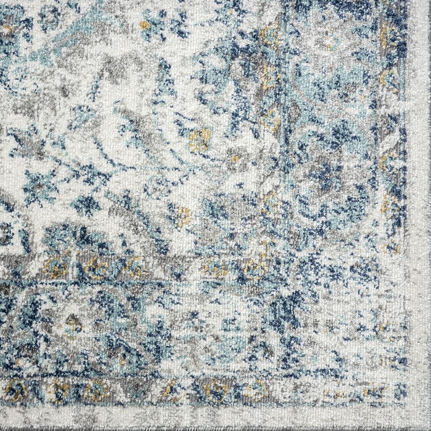 LUXE WEAVERS Euston Collection 8060 – Alfombra oriental moderna color marfil (5 x 7 pulgadas)