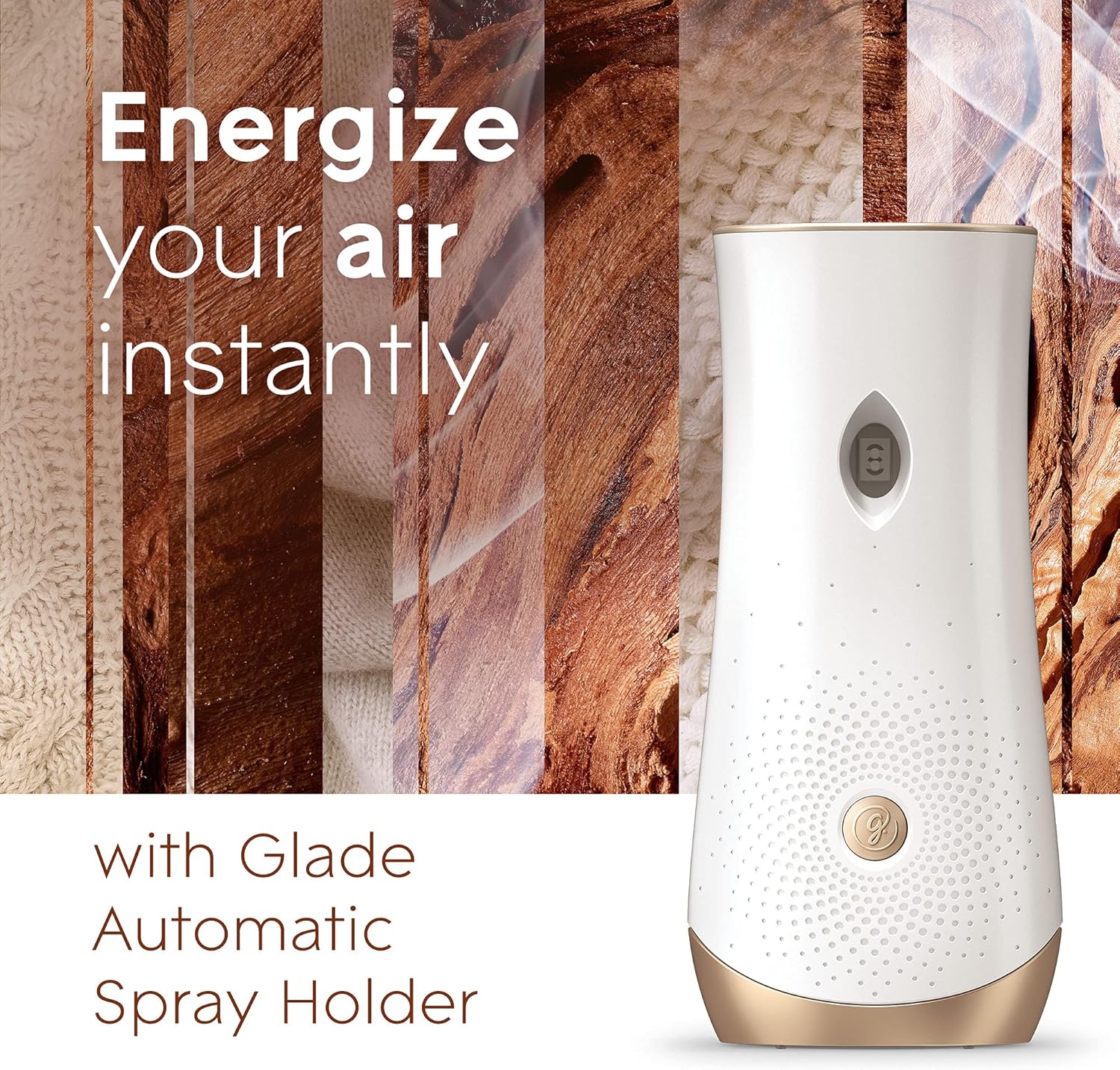 Glade Recambio automático en aerosol, ambientador para el hogar y el baño, maderas de cachemira, 6.2 onzas (paquete de 2)