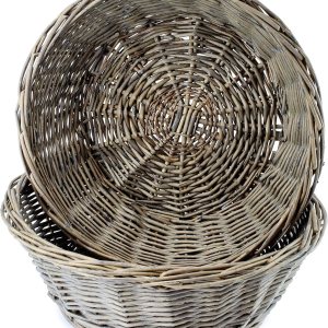 AuldHome – Canastas redondas para pan (lavado gris, paquete de 2), cesta redonda de mimbre tejida rĂșstica para cocina, hogar y almacenamiento AuldHome – Canastas redondas para pan (lavado gris, paquete de 2), cesta redonda de mimbre tejida rĂșstica para cocina, hogar y almacenamiento