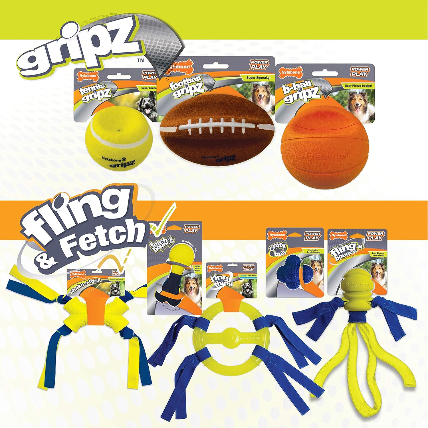Nylabone Power Play – Pelota de tenis para perros Gripz (3 unidades)