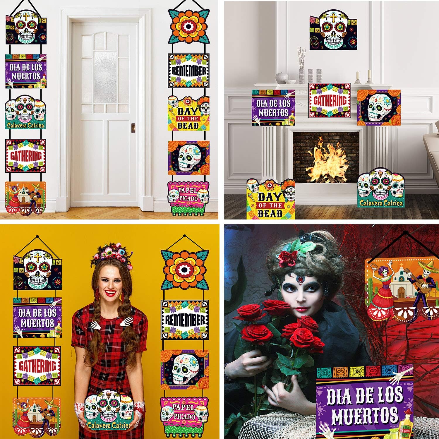 Decoración del Día de los Muertos Día de los Muertos, cartel laminado del Día de los Muertos, para interiores y exteriores, decoración mexicana,