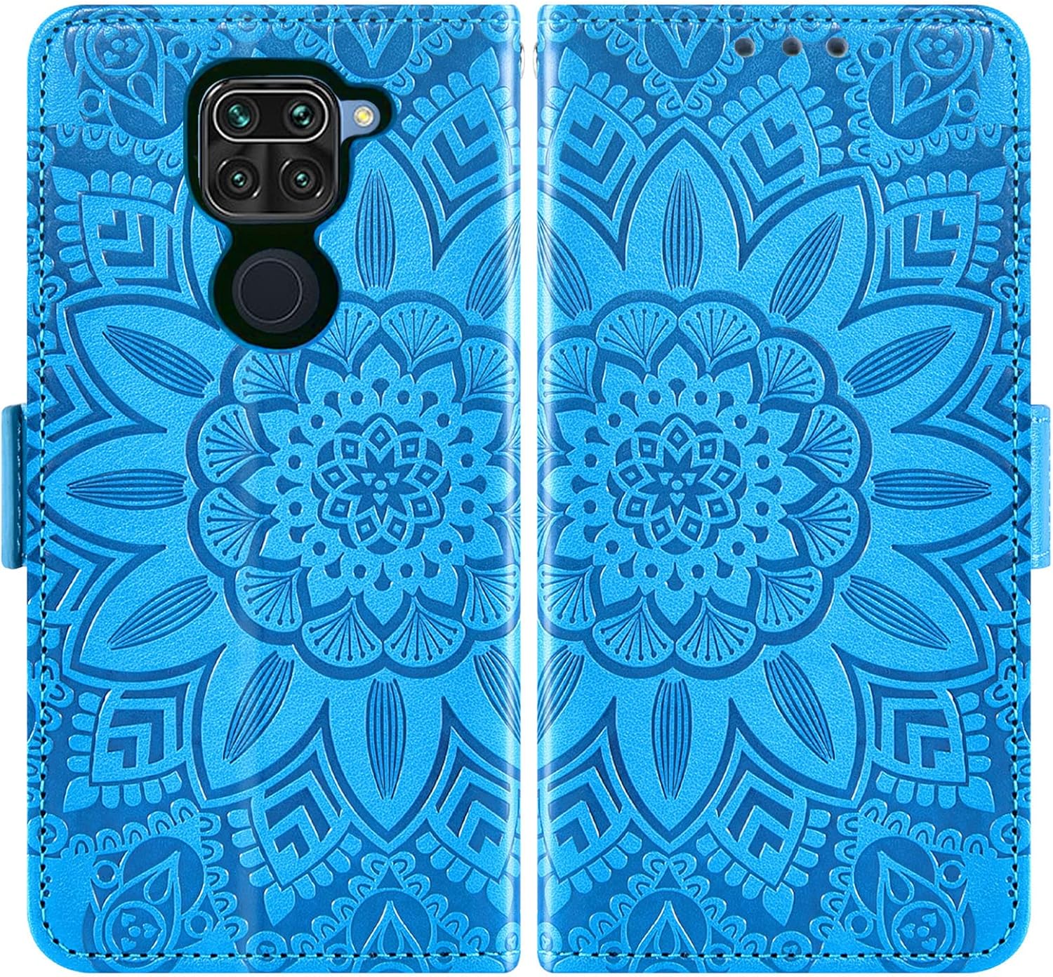 Asuwish Funda de teléfono para Xiaomi Redmi Note 9  Redmi 10X 4G con protector de pantalla de vidrio templado y billetera de cuero con diseño de