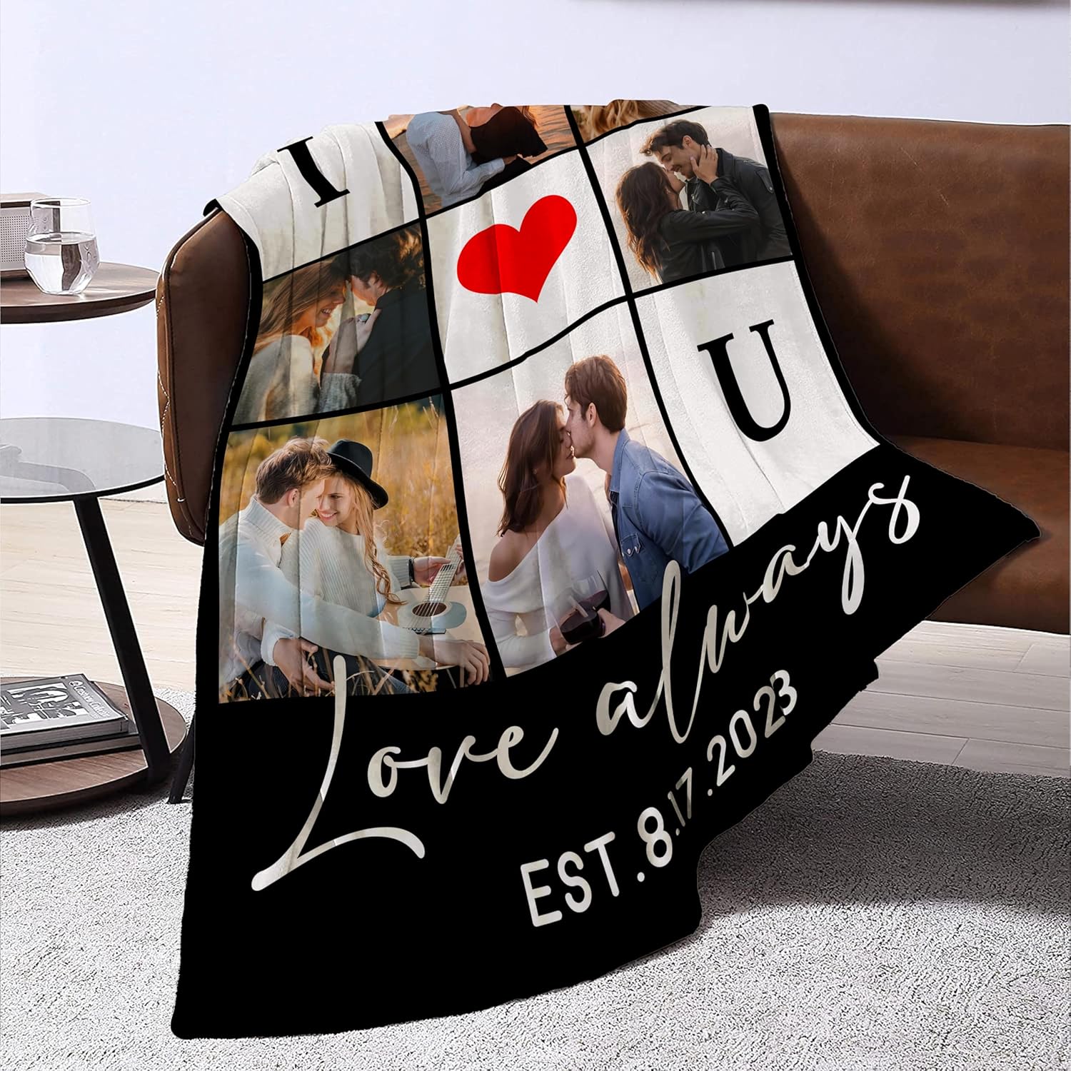 Funny DIY Regalos personalizados para parejas para novio, novia, esposa, marido, regalos para el día de San Valentín para él y ella, manta de fotos