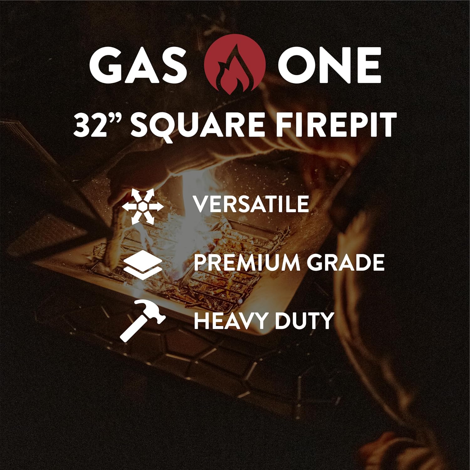 GasOne – Chimenea para exteriores de 32 pulgadas, fogatas de metal para patio exterior con pantalla de chimenea, mesa elegante y moderna para