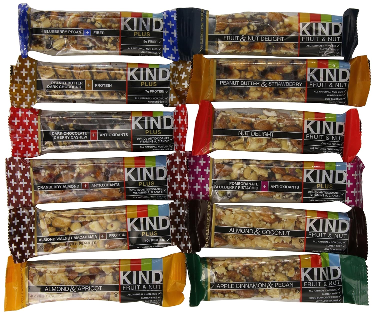 KIND Paquete variado de barras (paquete de 12-1.4oz cada uno)