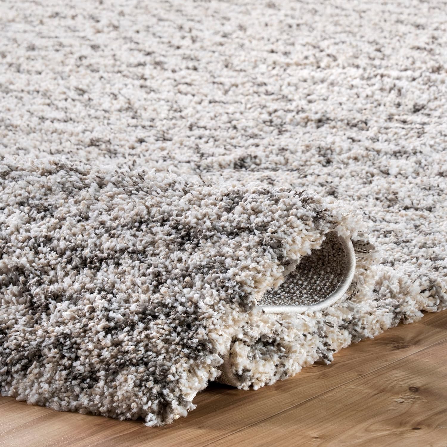 nuLOOM Cuellar Chevron Shag – Alfombra de área (5 x 8 pulgadas), color marfil