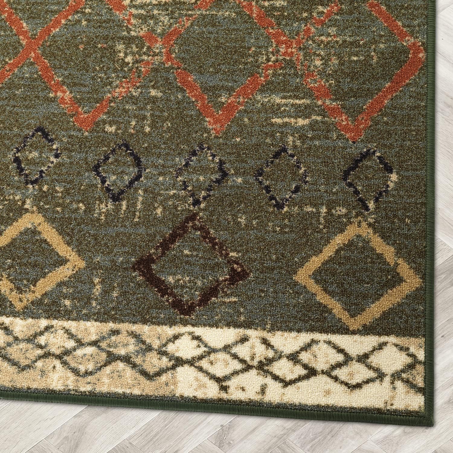 Antep Rugs – Alfombras antideslizantes de 8 x 10 pies (antideslizante) con parte trasera de goma, de estilo antiguo, bohemio, marroquí y con pelo