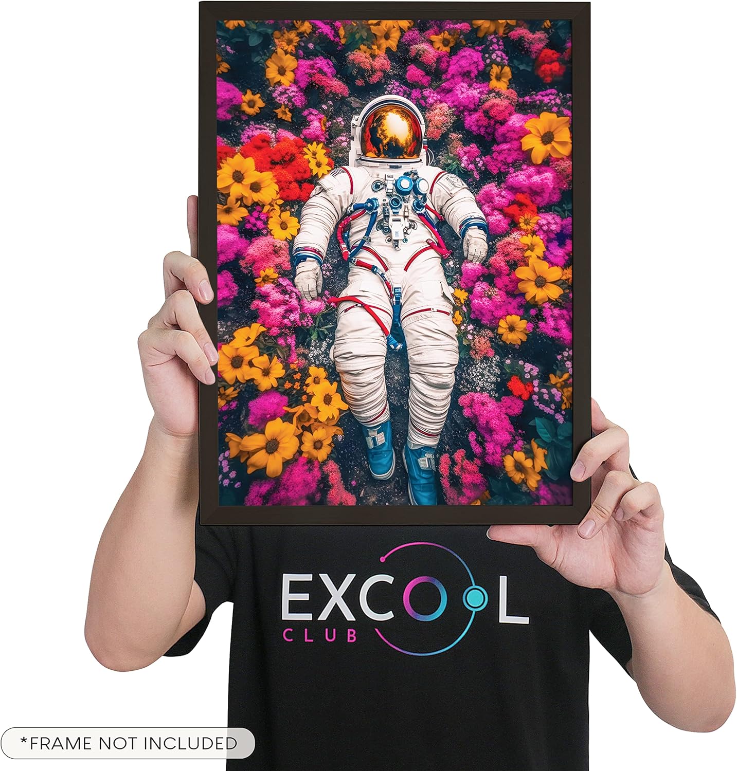 EXCOOL CLUB Decoración de astronauta espacial, póster de astronautas geniales de 12 x 16 pulgadas, arte de pared espacial para niños, estampado de