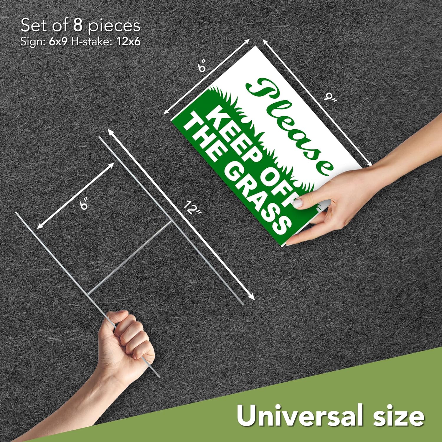 Letrero de 8 piezas con texto en inglés Keep Off Gras, 69, Coroplast, de doble cara, para patio, con texto en inglés Keep Dogs Off Great, letrero de
